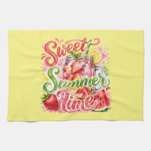 Kleurrijke Tropische Zomer Keukenhanddoek