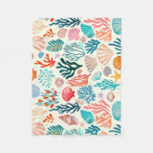 Kleurrijke tropische zomer koraal zeeschelp fleece deken (Voorkant)