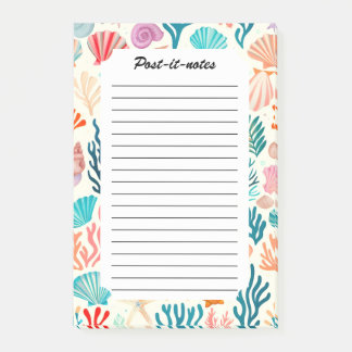 Kleurrijke tropische zomer koraal zeeschelp post-it® notes