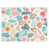 Kleurrijke tropische zomer koraal zeeschelp tafelkleed (Voorkant (Horizontaal))