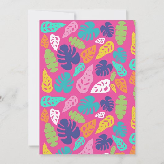 Kleurrijke Tropische Zomer Verjaardag Pool Party Kaart (Achterkant)