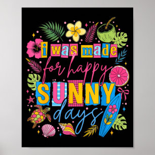 Kleurrijke tropische zomergelukkige quote strand s poster