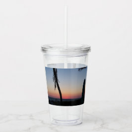 Kleurrijke tropische zon op een acryl drinkbeker