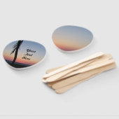 Kleurrijke tropische zonsondergang op handbediende handwaaier (Niet-gemonteerd)