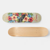 Kleurrijke tropische zwarte raaf persoonlijk skateboard (Horizontaal)