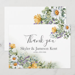 Kleurrijke Trouw Dankjewel Wildbloemen Bedankkaart