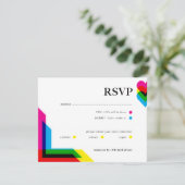 Kleurrijke trouw RSVP kaart (Staand voorkant)