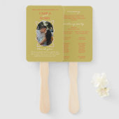 Kleurrijke Trouwceremonie Programma Hand Fan Handwaaier (Voorkant en achterkant)