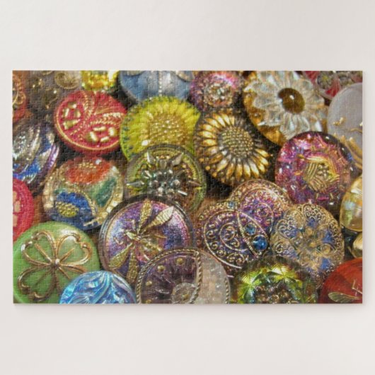 Kleurrijke  Tsjechische Buttonnen voor het naaien  Legpuzzel (Horizontaal)