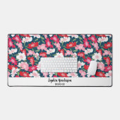 Kleurrijke tuin bloemen aangepaste tekst schattige bureaumat (Keyboard & Muis)