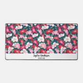Kleurrijke tuin bloemen aangepaste tekst schattige bureaumat (Voorkant)