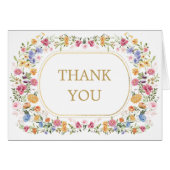 Kleurrijke tuin bloemen blanco bruiloft dank u (Voorkant Horizontaal)