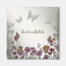 Kleurrijke Tuin Bloemen Vlinders Gouden Landelijk Magneet