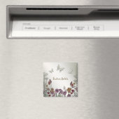 Kleurrijke Tuin Bloemen Vlinders Gouden Roestig Magneet (Insitu (Vaatwasser))