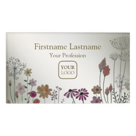 Kleurrijke Tuin Bloemen Vlinders Natuur Rustiek Naambadge