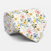 Kleurrijke tuin Bloemen Wildflower Spring Meadow Stropdas (Opgerold)