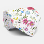 Kleurrijke tuin Bloemen Wildflower Spring Meadow Stropdas (Opgerold)