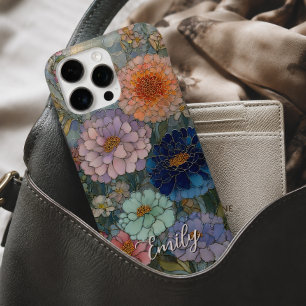 Kleurrijke Tuin Bloemige Gebrandschilderde Glas Ge iPhone 16 Pro Max Hoesje