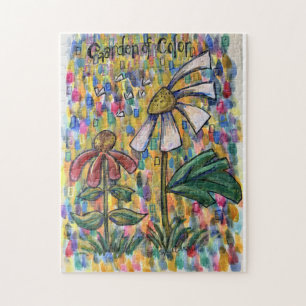 Kleurrijke Tuin Bloemschilderkunst Puzzel