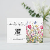 Kleurrijke Tuin Boho Wilde Bloem RSVP Kaart (Staand voorkant)