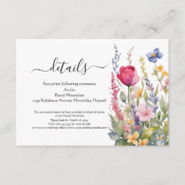 Kleurrijke Tuin Boho Wilde Bloemen Envelopkaart Informatiekaartje