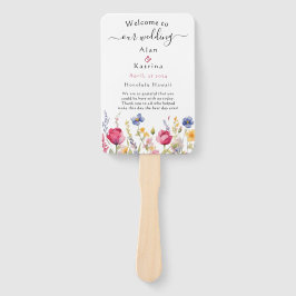 Kleurrijke Tuin Boho Wilde Bloemen Handwaaier