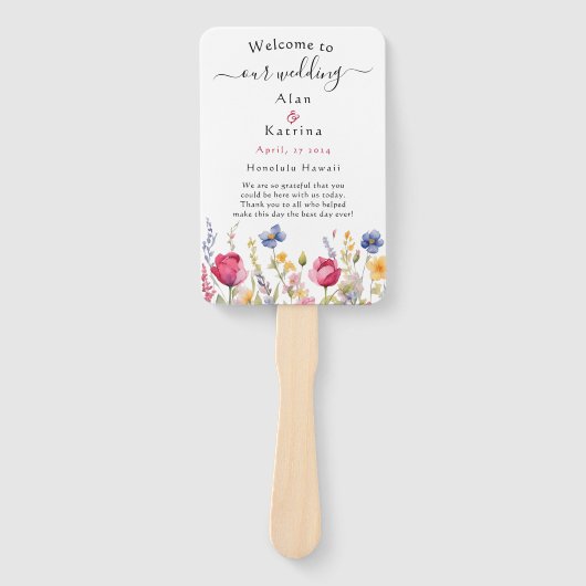 Kleurrijke Tuin Boho Wilde Bloemen Handwaaier (Voorkant)