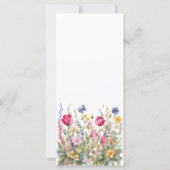 Kleurrijke Tuin Boho Wilde Bloemen Trouwmenu (Achterkant)