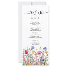 Kleurrijke Tuin Boho Wilde Bloemen Trouwmenu