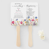 Kleurrijke tuin Boho Wildflower Handwaaier (Voorkant en achterkant)