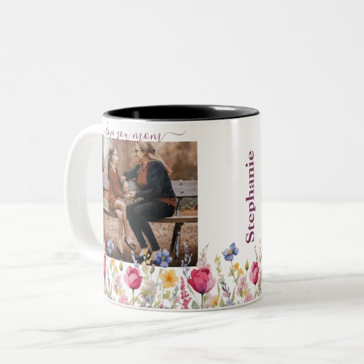 Kleurrijke Tuin Boho Wildflower Moederdag Mok (Voorkant links)