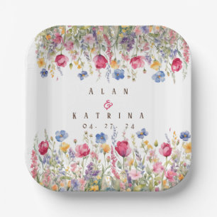 Kleurrijke Tuin Boho Wildflower Papier Bord