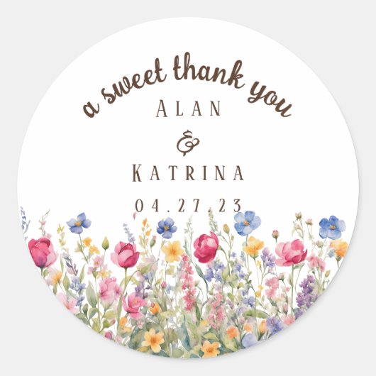 Kleurrijke Tuin Boho Wildflower Sticker (Voorkant)