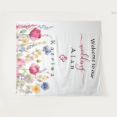 Kleurrijke tuin Boho Wildflower Wandkleed (Voorkant (horizontaal))