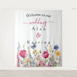 Kleurrijke tuin Boho Wildflower Wandkleed