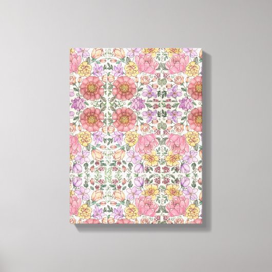 Kleurrijke tuin canvas afdruk (Voorkant)