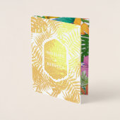 Kleurrijke tuin gouden folie tropische bruiloft ui folie kaarten (Voorkant)