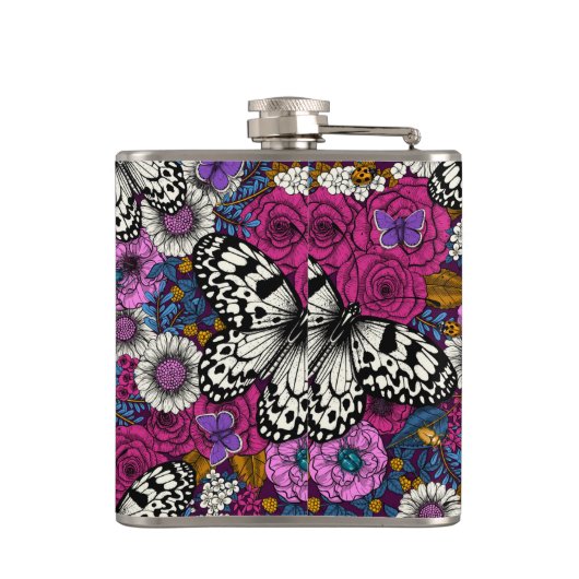 Kleurrijke tuin II Heupfles (Achterkant)