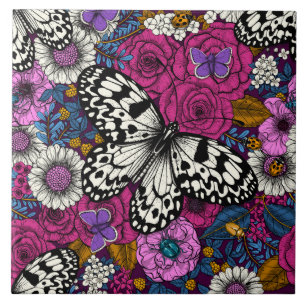 Kleurrijke tuin II Tegeltje