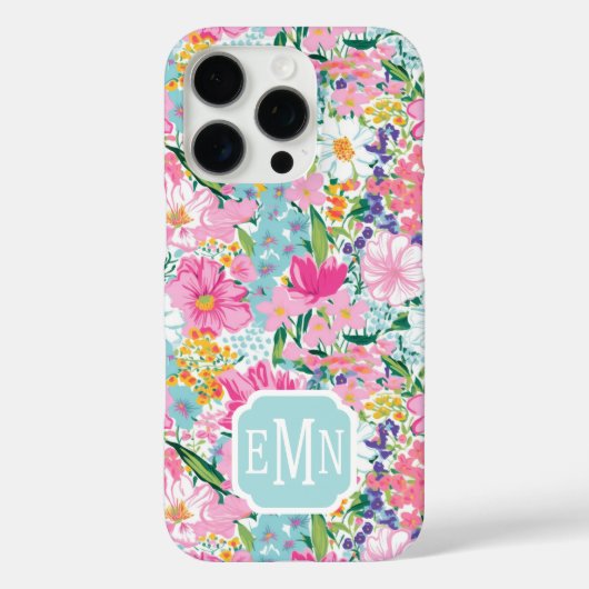 Kleurrijke Tuin Met Monogram Case-Mate iPhone Case (Achterkant)