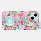 Kleurrijke Tuin Met Monogram Case-Mate iPhone Case (Achterkant (horizontaal))
