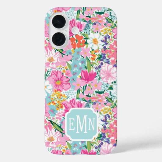 Kleurrijke Tuin Met Monogram Case-Mate iPhone Case (Achterkant)