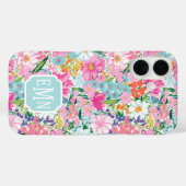 Kleurrijke Tuin Met Monogram Case-Mate iPhone Case (Achterkant (horizontaal))