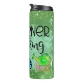 Kleurrijke Tuin Ontwerp "Tuinier in Training" Thermosbeker (Geroteerd rechts)