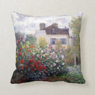 Kleurrijke tuin van Dahlias met Monet Kussen