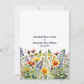 kleurrijke tuin van wilde bloemen bruiloft kaart (Achterkant)