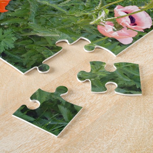 Kleurrijke tuin voor papaverbloemen legpuzzel (Zijkant)