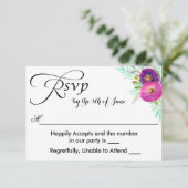 Kleurrijke Tuin Waterverf Bloemen RSVP (Staand voorkant)