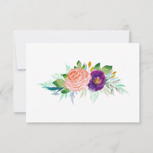 Kleurrijke Tuin Waterverf Bloemen RSVP (Achterkant)