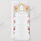 Kleurrijke  Tuin Wedding Ceremony Programma (Achterkant)